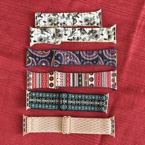 Women's Patterned Apple Watch Bands - Black, Blue, Pink, Tan